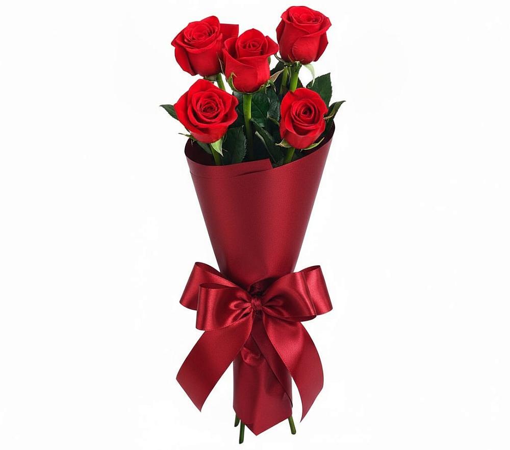 Букет 5 Красных роз Эдлесс Лав в Горном Саратовская область