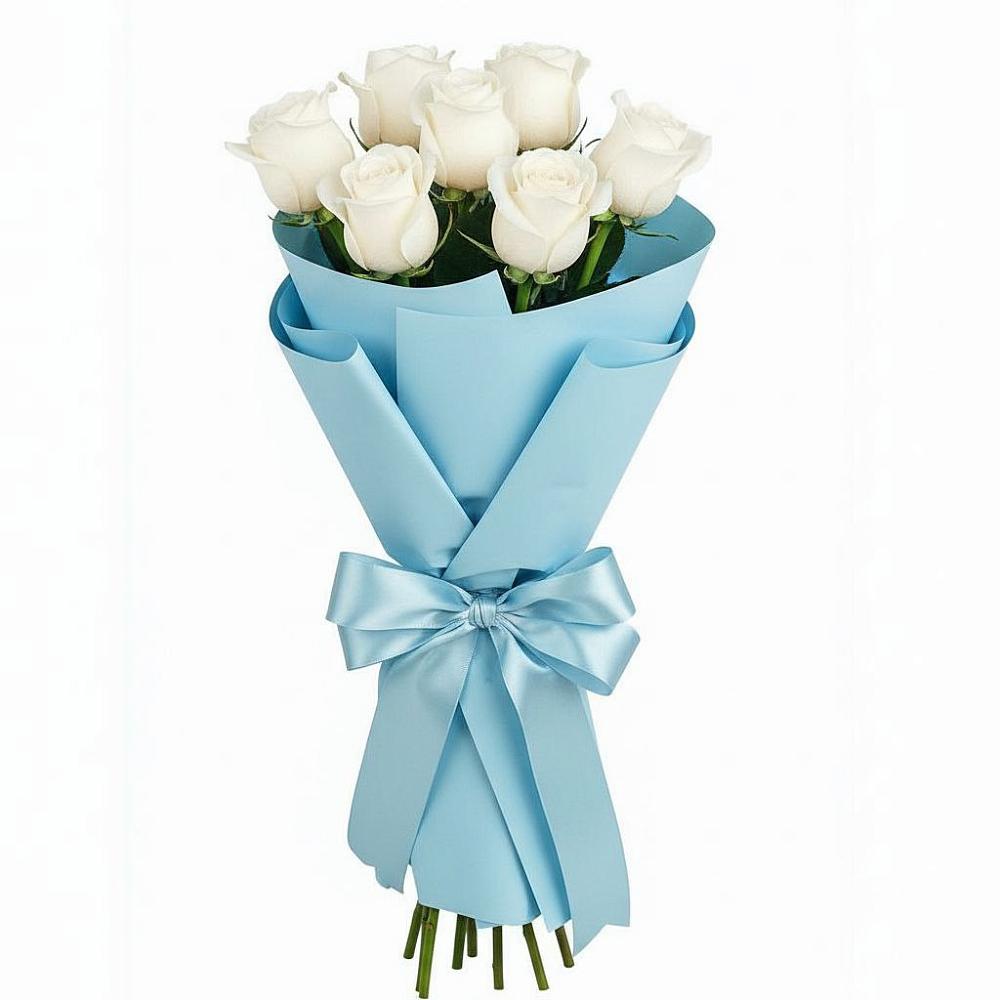 Букет 7 белых роз Проуд в Горном Саратовская область