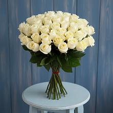 Букет 51 Белая роза Эдлесс Лав в Горном Саратовская область