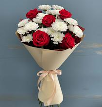 Букет цветов из:  Розы и Хризантемы в Горном Саратовская область
