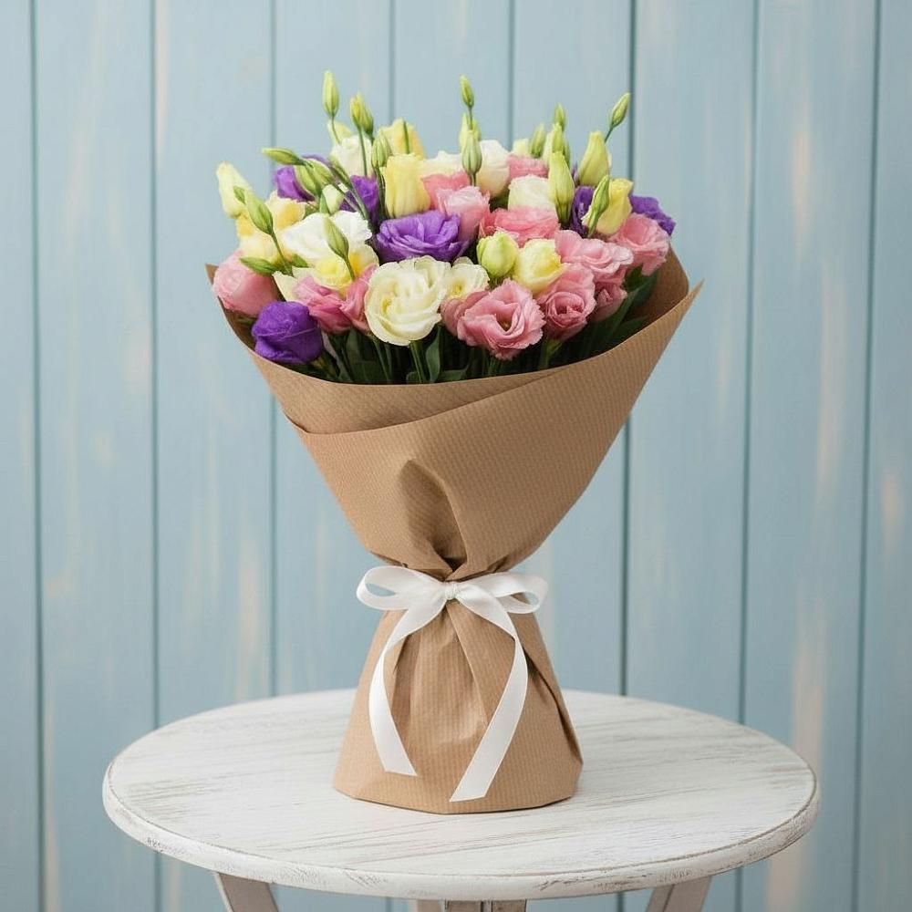 Букет цветов из: Лизиантусы в Горном Саратовская область