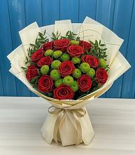 Букет цветов из:  Розы и Хризантемы в Горном Саратовская область