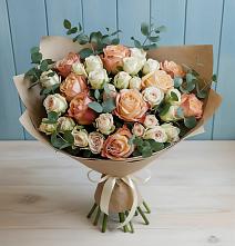 Букет цветов из:  Альстромерии и Розы #REPLACE_PRED# Горном Саратовская область