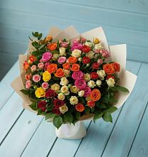 Букет Микс из разноцветных кустовых роз #REPLACE_PRED# Горном Саратовская область