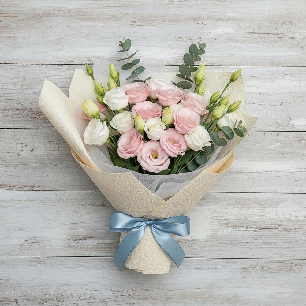 Букет цветов из: Лизиантусы в Горном Саратовская область